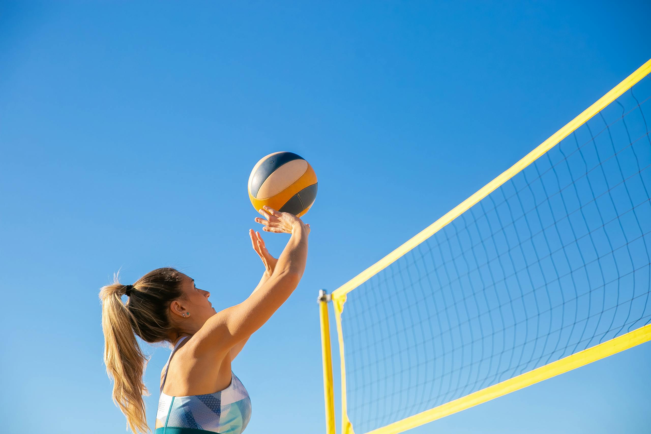 A Woman Playing Volleyball